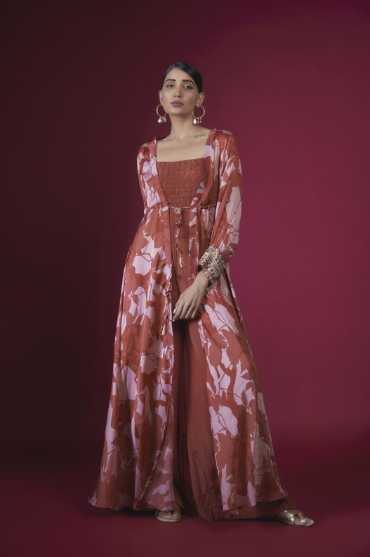  Rust Quilled Jumpsuit Jacket 