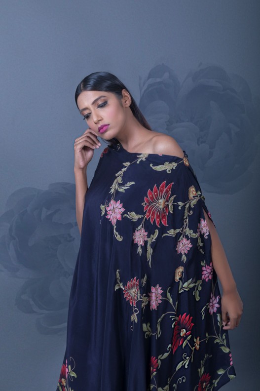 ANEMONE PRINTED ONE SHOULDER KAFTAN WITH PALAZZO