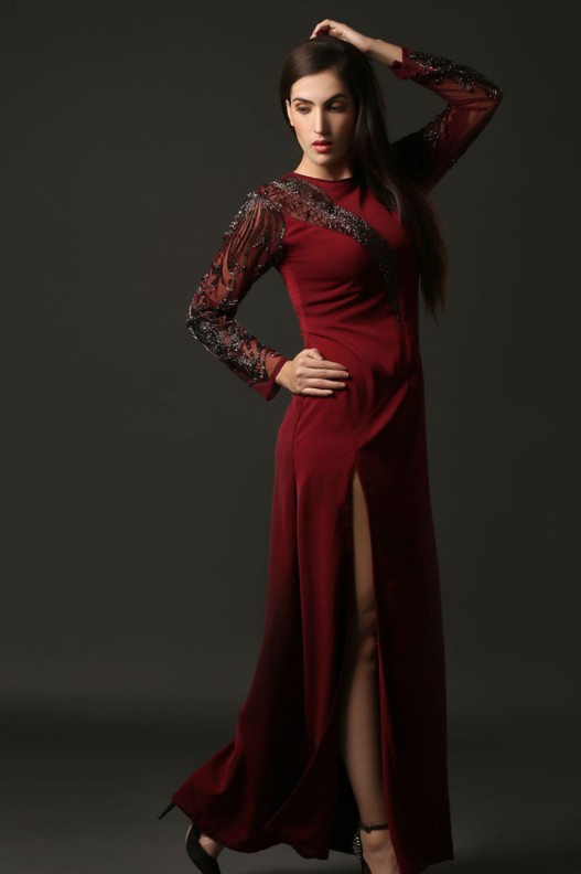  RAINBOW SLEEVES STRAIGHT DRESS 