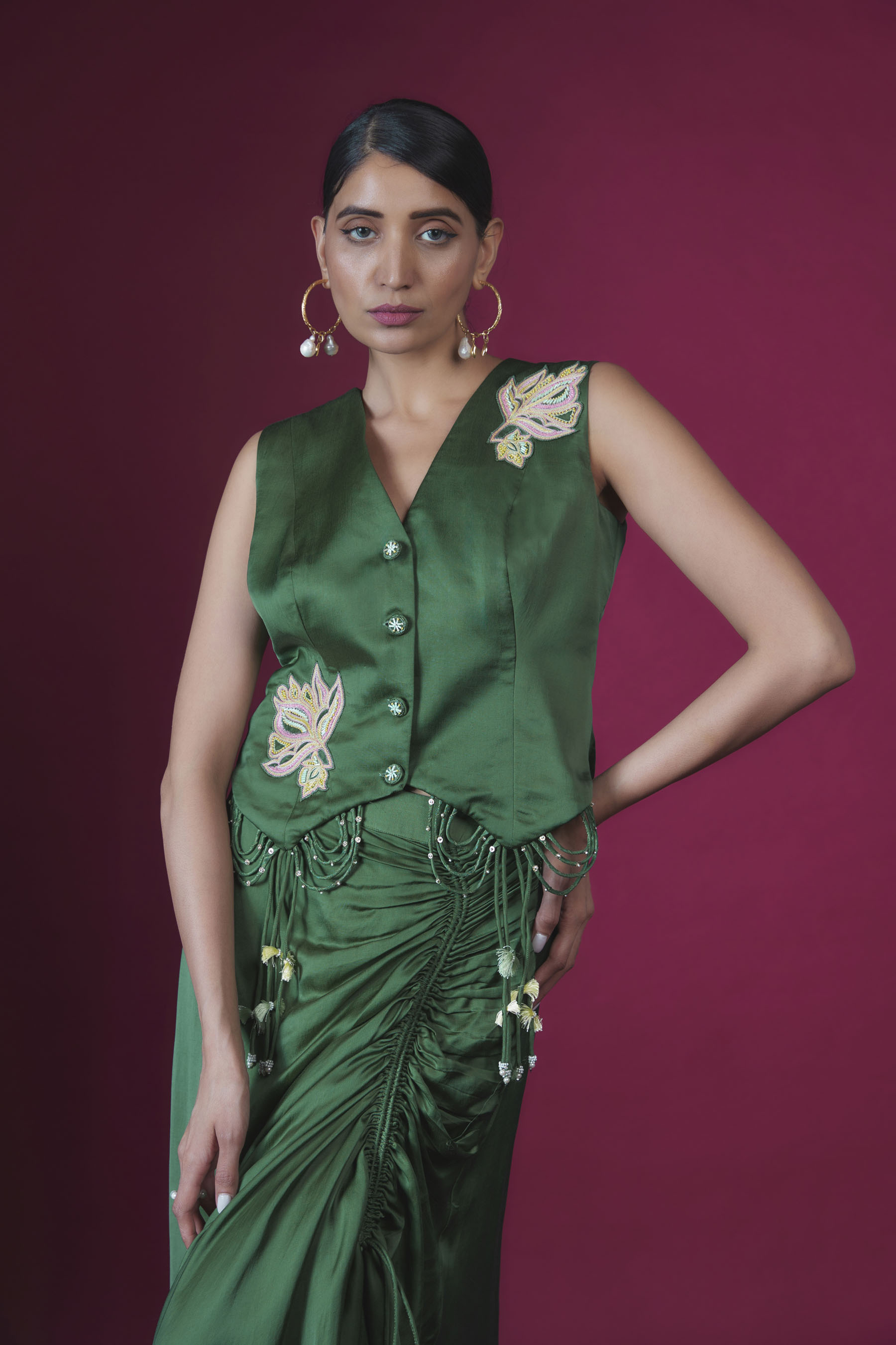 2 Broach Waistcoat Dhoti